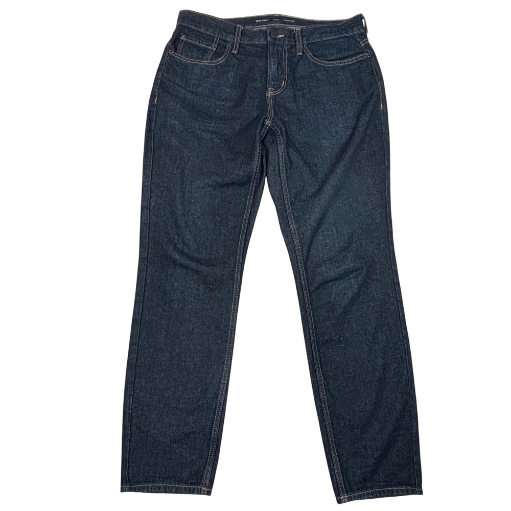 Old Navy Mens Athletic Taper Jeans 34x32 Dark Wash Indigo Built-In Tough Denim
